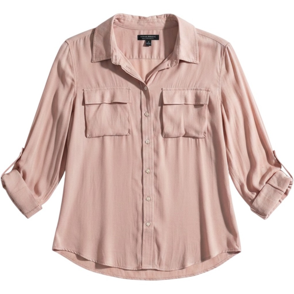 Banana Republic Dillon Utility Shirt Women M Pink NEW Long Sleeve Button Down